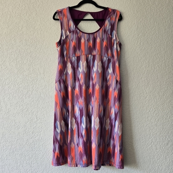 Prana L Grapevine Gemstone Calico‎ Knee Length Tennis Dress - Picture 1 of 6